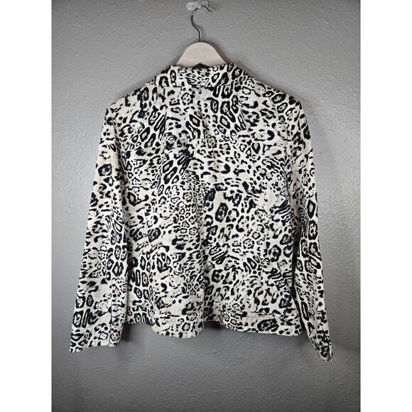 Chico's Women's Leopard Print Button Down Blazer Size 2 | Large - Picture 4 of 5